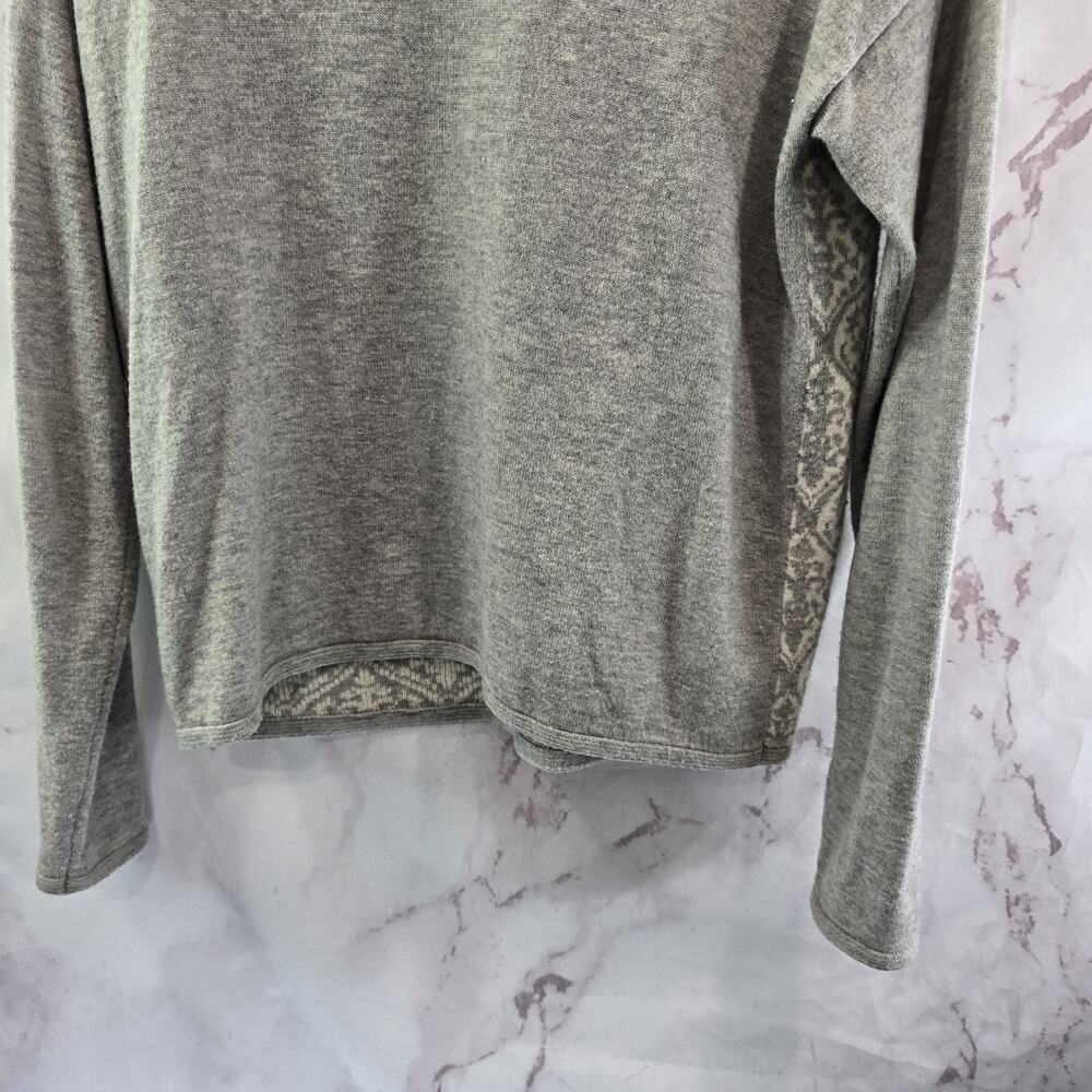 Sundance Sweater Women Medium Gray White Merino Wool Verina Drop Shoulder - Picture 7 of 9